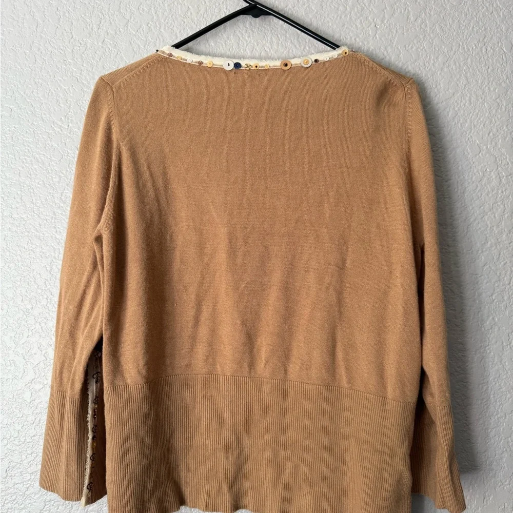 Anthropologie Moth Sweater Womens Embroidered Cardigan Size XL - Picture 2 of 8